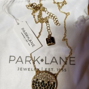 Park Lane Pave' Crystal & Hematite Disc Necklace